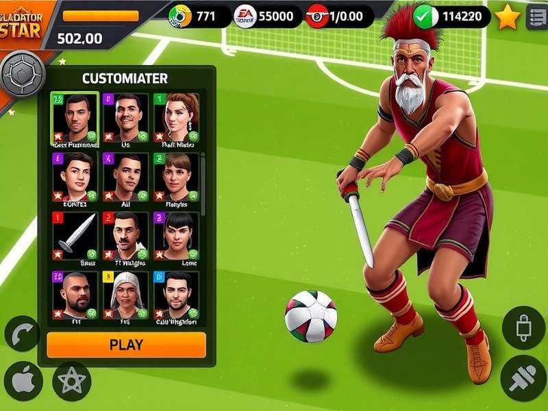 Indian Gladiator Soccer Star player customization options